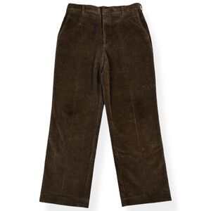 Jos A Bank Brown Corduroy Pleated Pants Mens 35x30